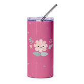 Cute Flower Tumbler, Pink Tumbler, Floral Tumbler, Kawaii Tumbler, Spring Tumbler, Gift For Her, Tumbler With Straw, Trendy Tumbler - Tawshia